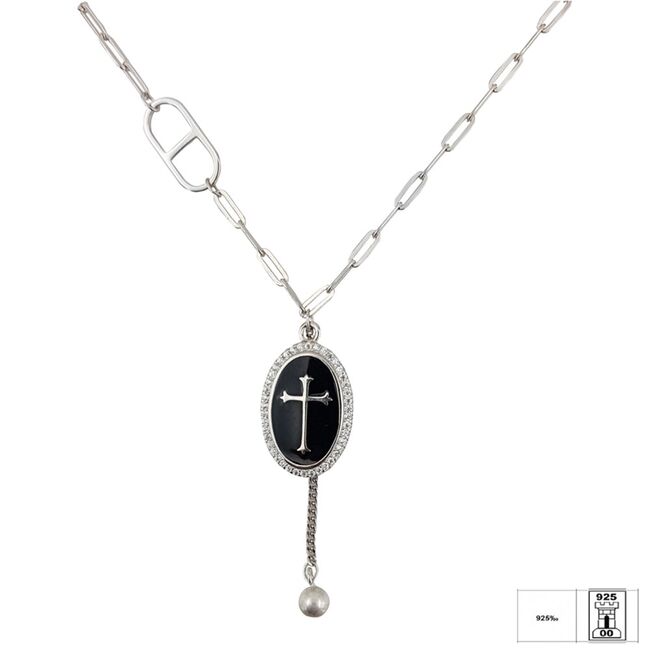 Lant argint cruciulita cu email Otto