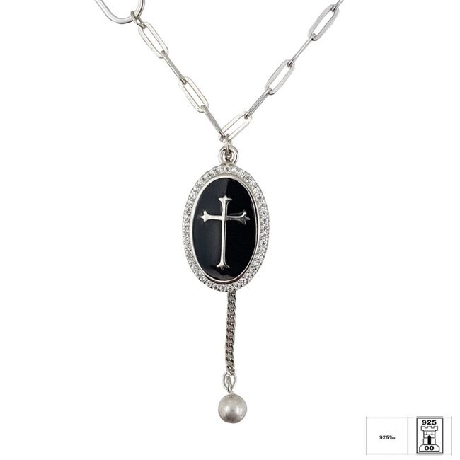 Lant argint cruciulita cu email Otto