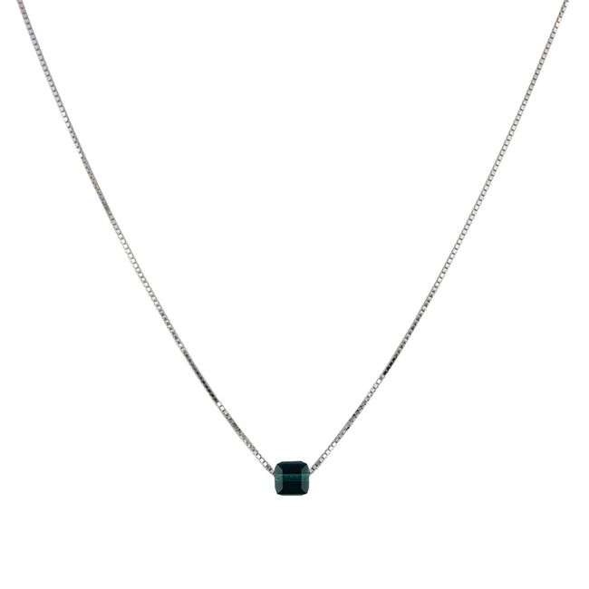 Lant argint cu pandantiv crystal verde Thia