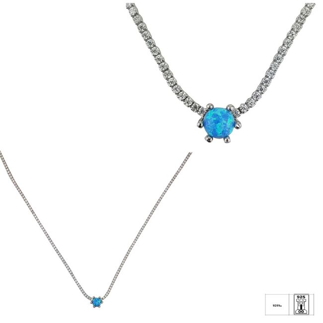 Lant tennis argint cu opal Thia
