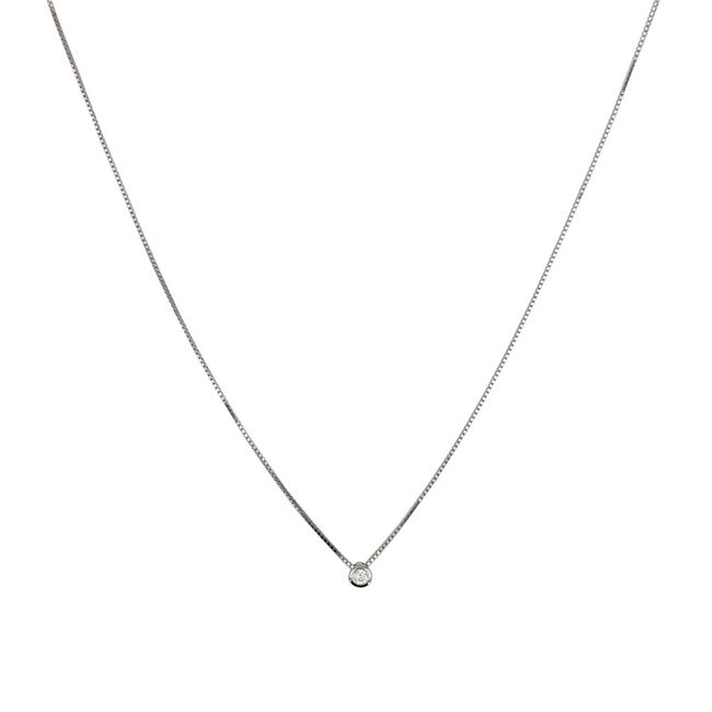 Lant argint cu pandantiv solitaire Thia