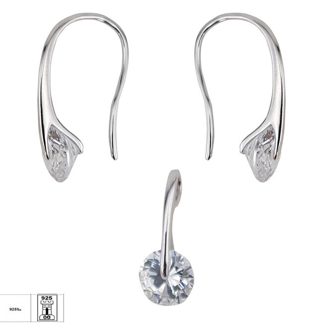 Set argint elegant zirconiu Afra