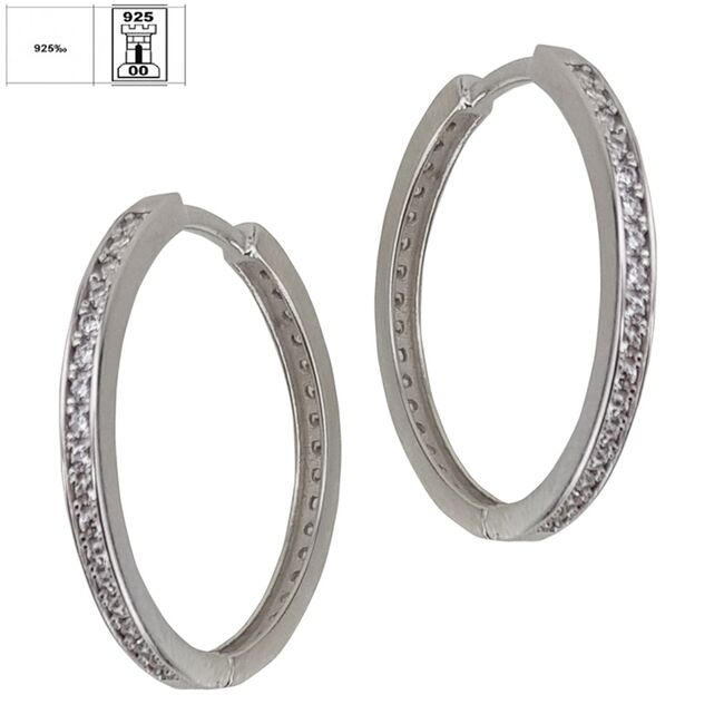 Cercei argint creola zirconii Thia