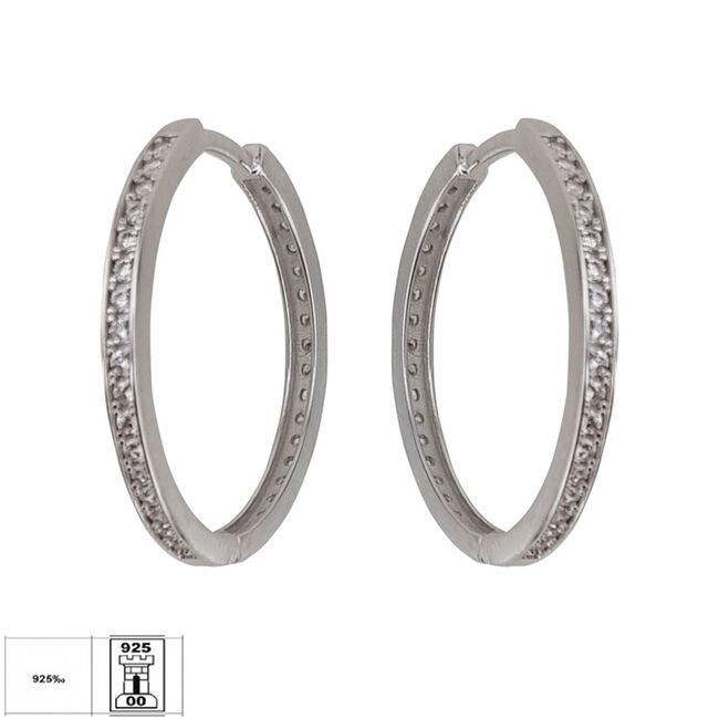 Cercei argint creola zirconii Thia