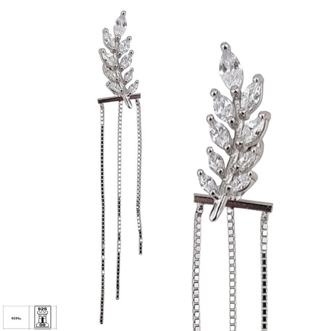 Cercei argint eleganti crencuta zirconii Thia