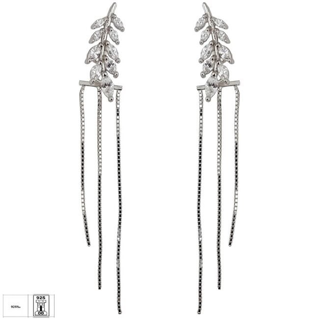 Cercei argint eleganti crencuta zirconii Thia