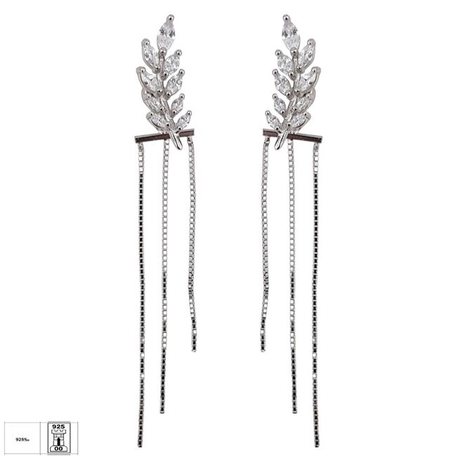 Cercei argint eleganti crencuta zirconii Thia