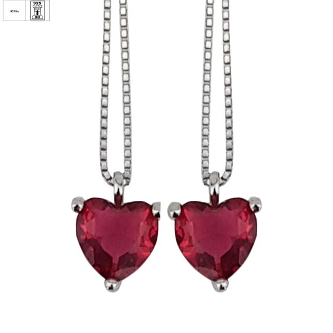 Cercei argint inima fucsia Thia