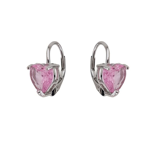 Cercei argint inima roz Thia