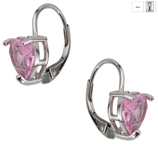 Cercei argint inima roz Thia