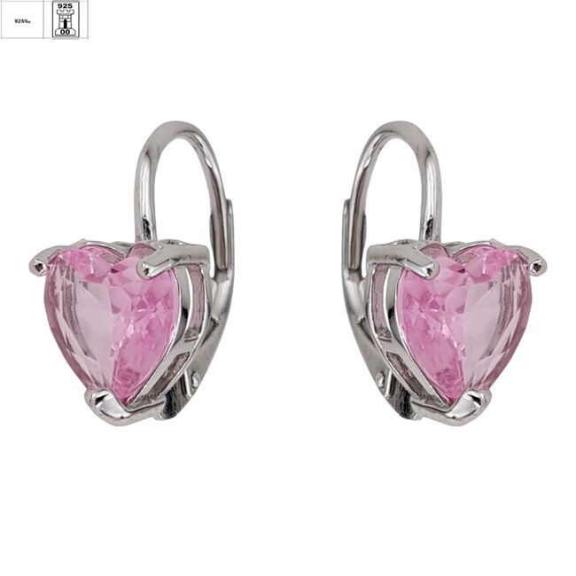 Cercei argint inima roz Thia