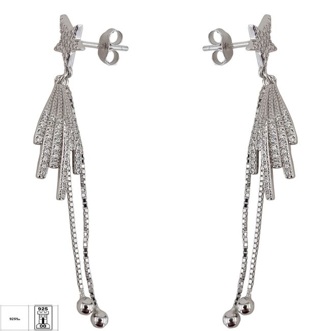 Cercei argint lungi stelute Thia