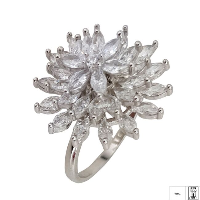 Inel argint elegant floare Thia marimea 58