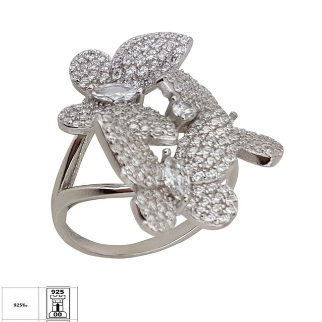 Inel argint masiv fluturi Thia