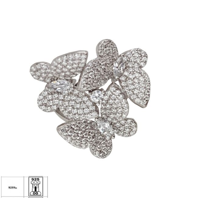 Inel argint masiv fluturi Thia