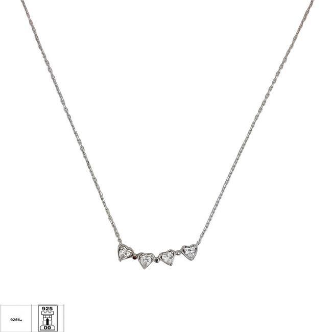 Lant argint trifoi si inima reversibil Lucky