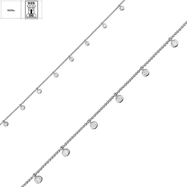 Bratara argint picior zirconii Solitaire