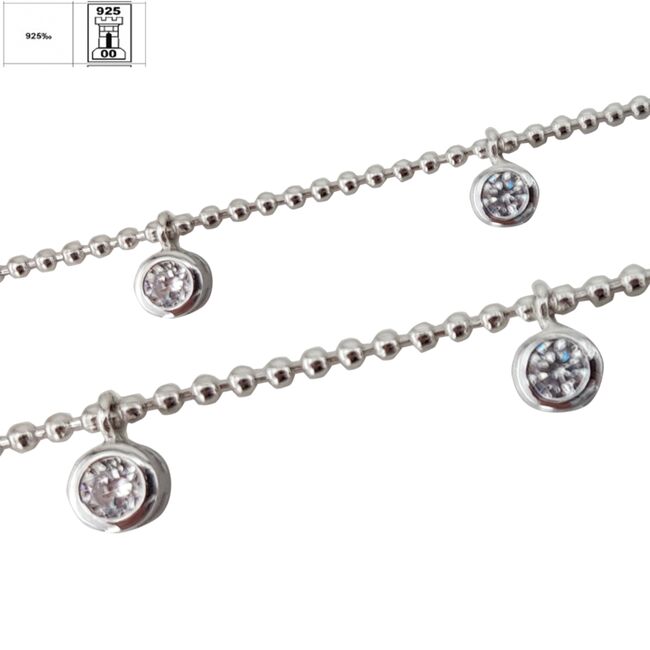 Bratara argint picior zirconii Solitaire