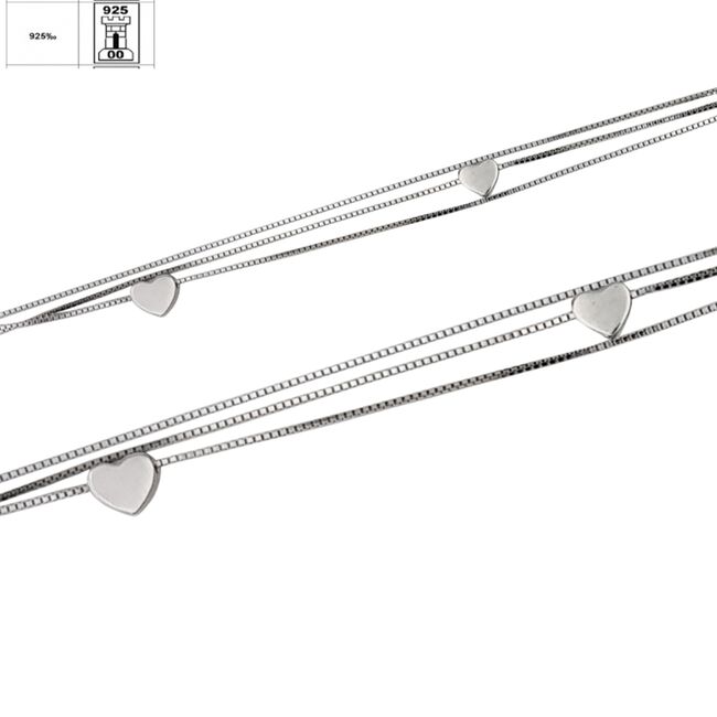 Bratara argint picior inima Trio