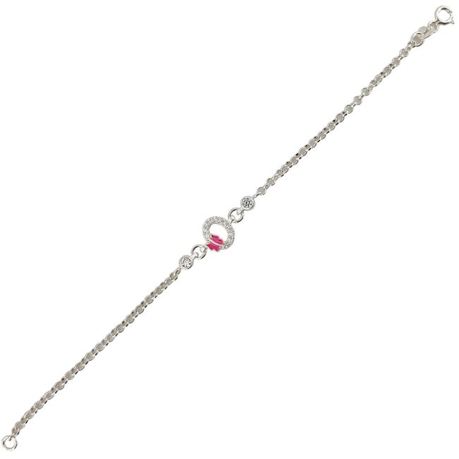 Bratara argint copii fluturas email Pink