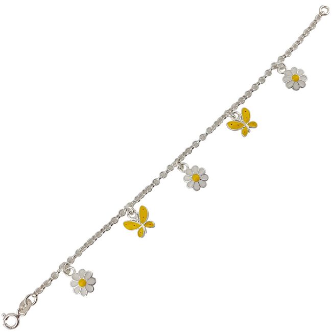 Bratara argint copii fluturasi email Yelow