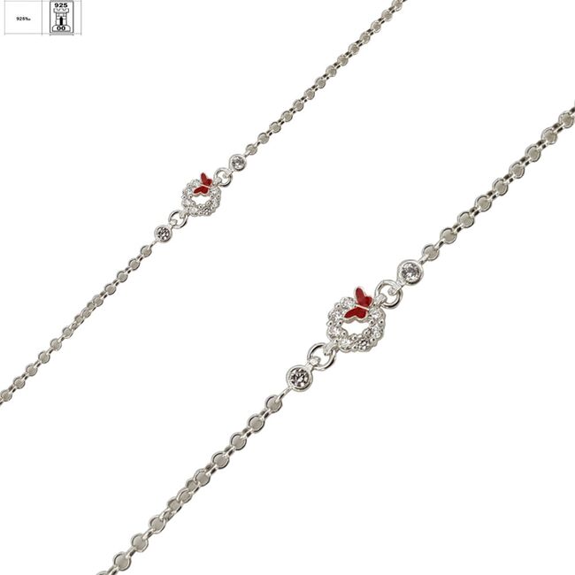 Bratara argint copii zirconii Red