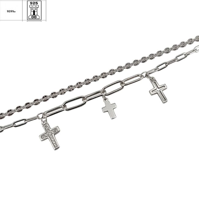Bratara argint cruciulite zirconii
