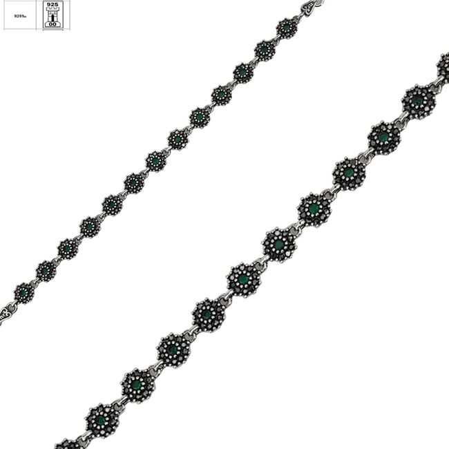 Bratara argint eleganta hematite Green