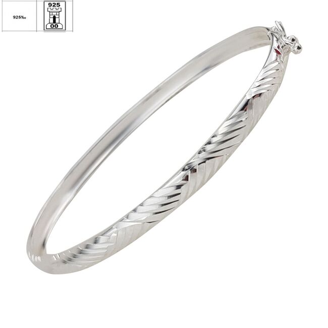 Bratara argint fixa Lines