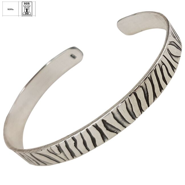 Bratara argint fixa reglabila model innegrit