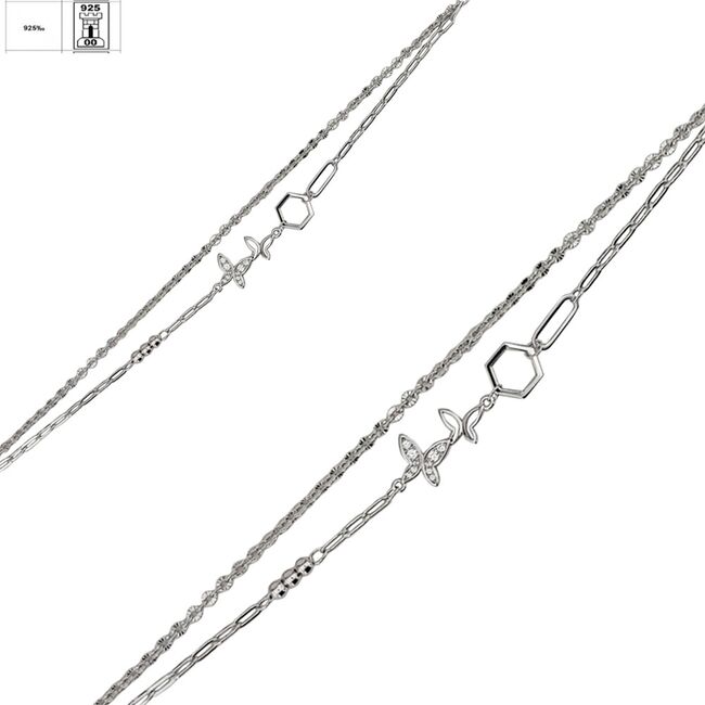 Bratara argint fluturi Butterfly