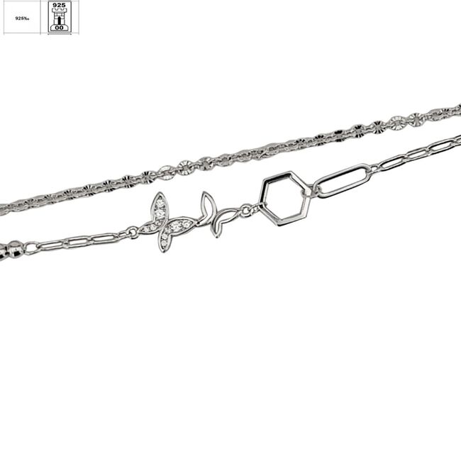 Bratara argint fluturi Butterfly