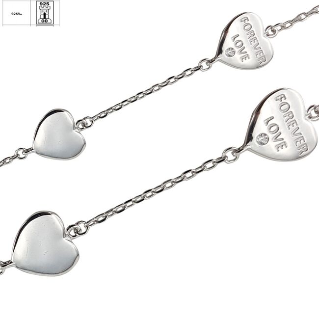 Bratara argint inimi Trio