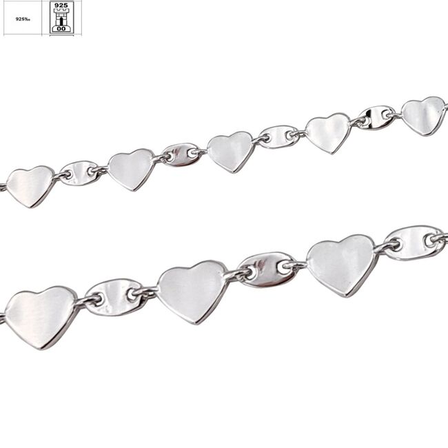 Bratara argint inimioare Hearts