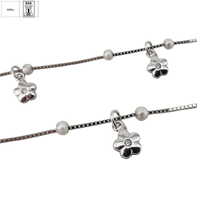 Bratara argint picior flori Flores