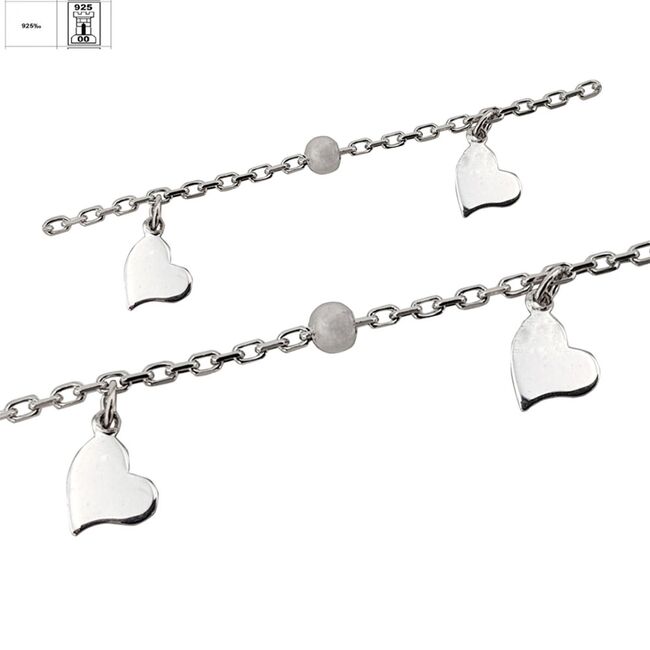 Bratara argint picior inimioare Hearts