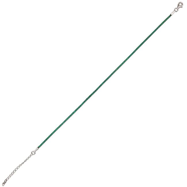 Bratara argint tennis zirconii Green