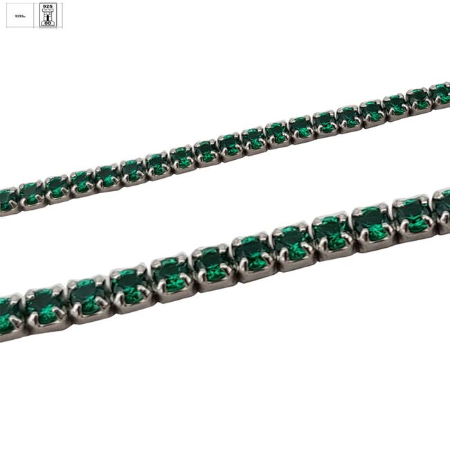 Bratara argint tennis zirconii Green