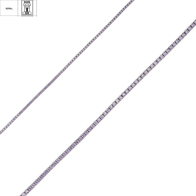 Bratara argint tennis zirconii Purple