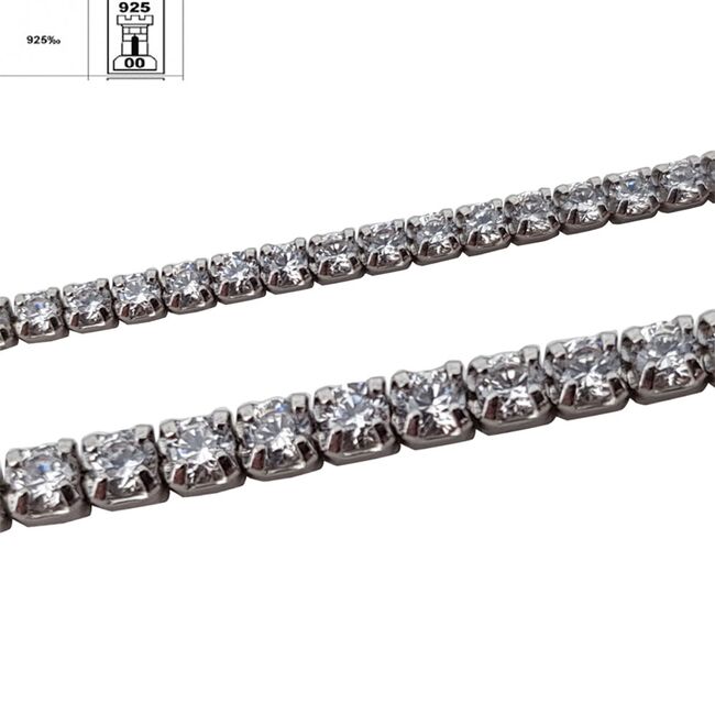 Bratara argint tennis zirconii White