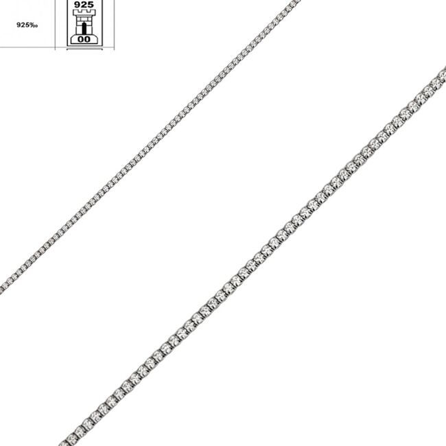 Bratara argint tennis zirconii White