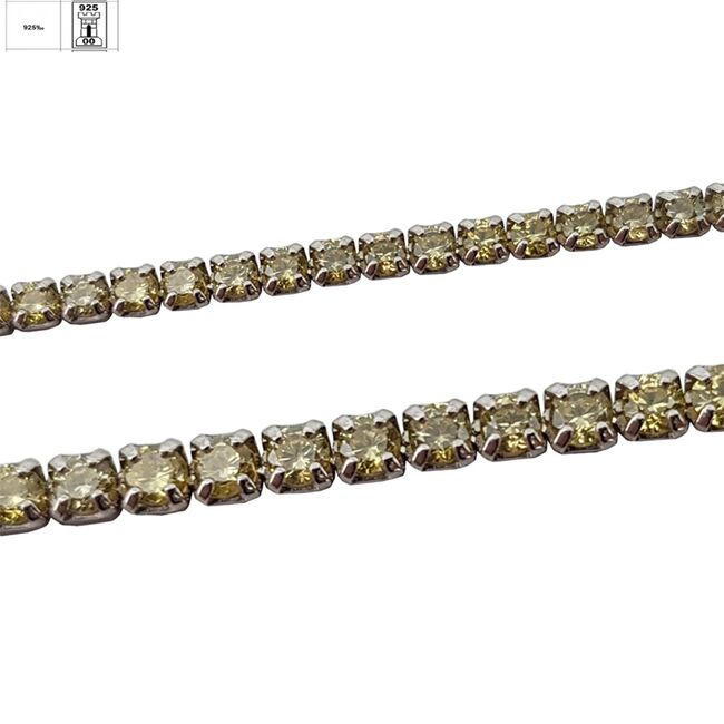 Bratara argint tennis zirconii Yelow