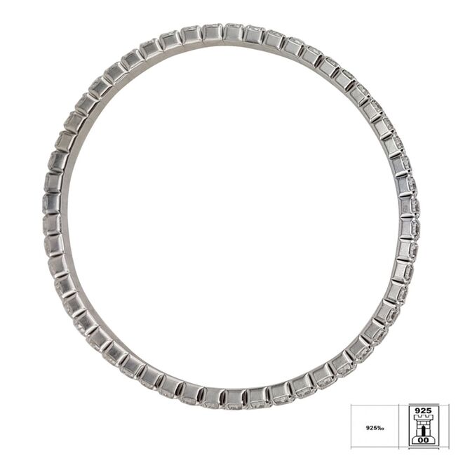 Bratara argint tennis zirconii elastica