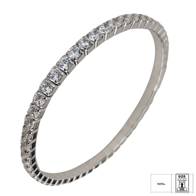 Bratara argint tennis zirconii elastica