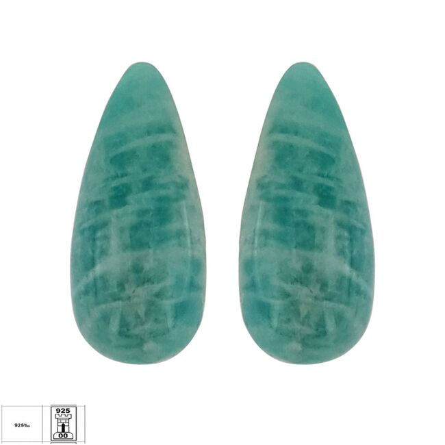 Cercei argint bombati Amazonit