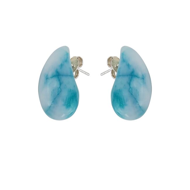 Cercei argint bombati Larimar