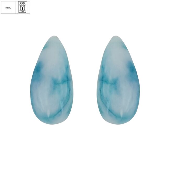 Cercei argint bombati Larimar