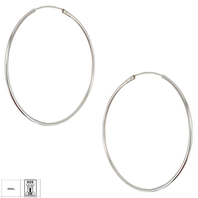 Cercei argint creole Tilly 5 cm