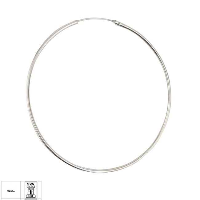 Cercei argint creole Tilly 6 cm