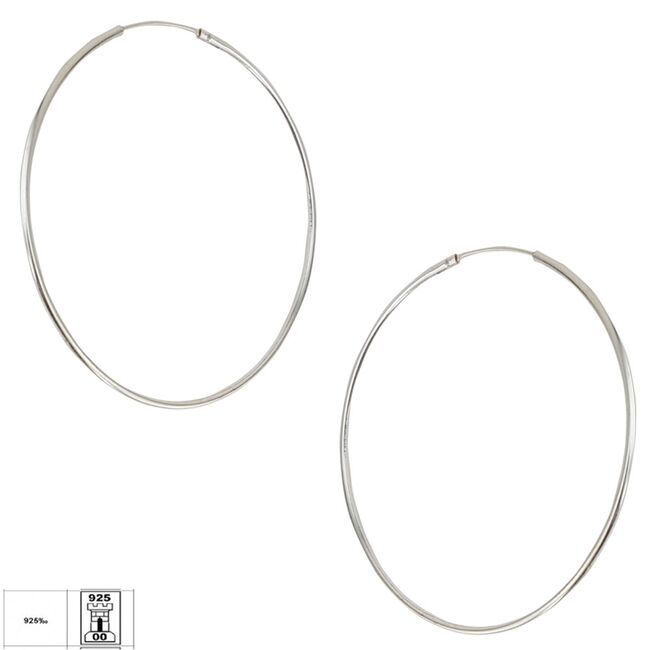 Cercei argint creole Tilly 6 cm